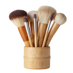 A set of eco friendly brushes isolated on transparent background