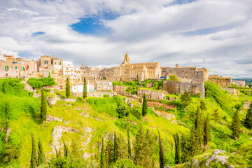 Obraz premium View of the old village of Gravina in Puglia near Bari. Top tourist destinations in Italy. Trip to Europe.