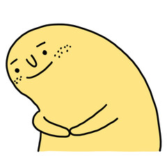 hand drawn illustration of a lemon cartoon 