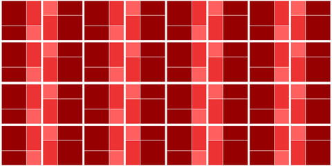 Fototapeta premium Seamless pattern of red alternating light and dark triangles and squares.