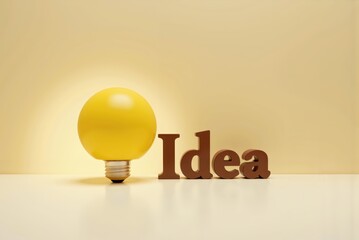 idea light bulb on a yellow background