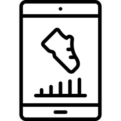 mobile icon illustration design with outline