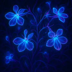 Intense Neon Lobelia Flower with Deep Blue Hue