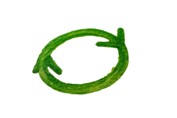 Green, stylized, circular, looping, graphic