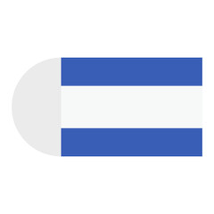 Flat design vector illustration of an eraser with blue and white stripe pattern (青と白のストライプ模様が入った消しゴムのフラットデザインベクターイラスト)