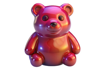 Obraz premium Shiny red 3d rendered teddy bear illustration