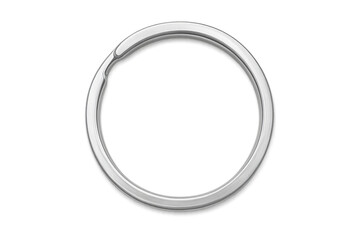 Realistic metallic key ring on transparent background