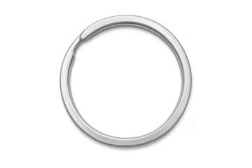 Realistic metallic key ring on transparent background