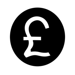 vector illustration of isolated pound sterling logo on black circle
