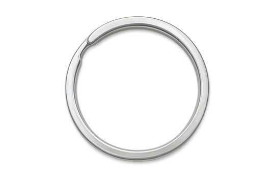 Realistic metallic key ring on transparent background