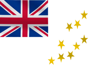 Vintage-Style Tuvalu Flag with Faded Colors and Torn Edges, Waving Effect PNG