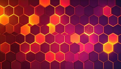 Abstract Glowing Hexagon Pattern Background