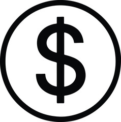 Silhouette dollar sign icon money circle vector illustrator