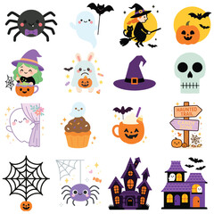 Bundle of Trendy Cute Halloween Pumpkin Clipart t-shirt, Spooky  Horror Characters illustration, Ghost Doodle design sublimation
