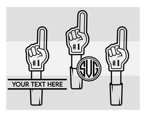Fototapeta premium Fan Foam Fingers SVG Silhouette Bundle, Hands Up With Glove With Number One, Glove Svg, Hands Up Svg, Foam Hand Supporter, Fan Foam Fingers Png, Fan Foam Fingers Svg Images,