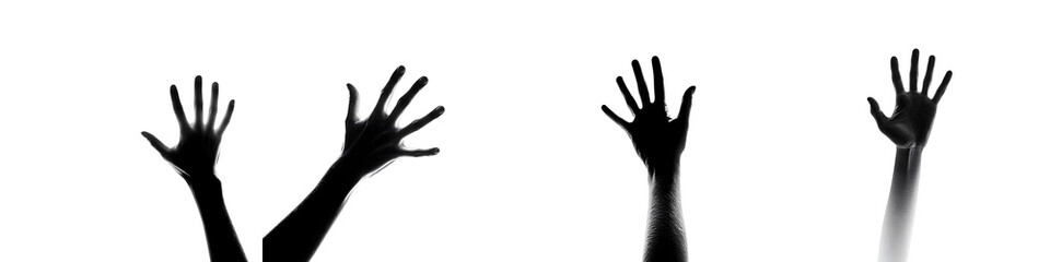 Obraz premium Silhouetted Hands Reaching Out: Abstract Conceptual Art