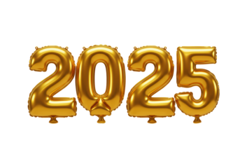 Isolated Golden 2025 Balloon Numbers for New Year