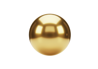 Isolated Shiny Gold Sphere