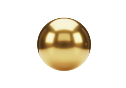 Isolated Shiny Gold Sphere