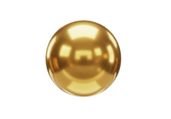 Isolated Gold Shiny Sphere