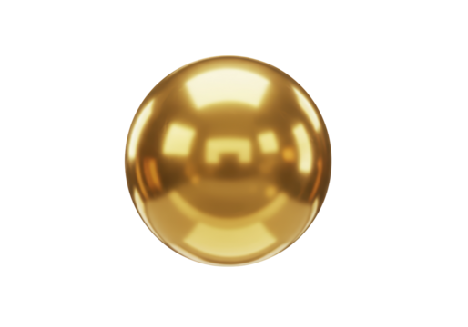 Isolated Gold Shiny Sphere