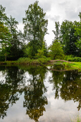castle garden from castle Cannenburch near Vaassen in Gelderland, Netherlands 