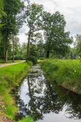 castle garden from castle Cannenburch near Vaassen in Gelderland, Netherlands 
