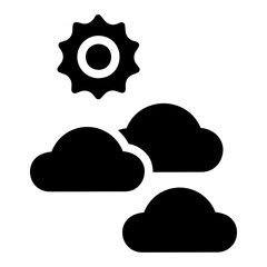 sun and cloud Solid icon