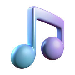 Music note isolated on transparent background