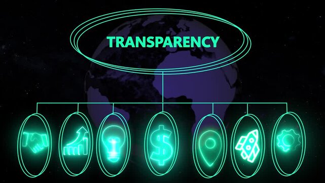 Business concept depicting corporate transparency and data sharing integration , Business, Internet and network concept data transfer to multi devices futuristic technology abstract background 