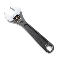 Obraz premium Realistic 3D render of a metal wrench with grip handle, isolated on transparent background .