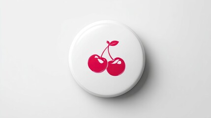 White button with two red cherries