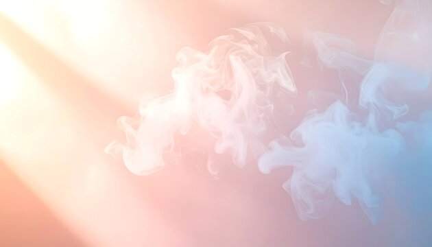 Abstract Smoke Pattern with Light Rays in Soft Pastel Colors