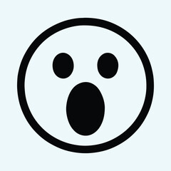 Silhouette screaming emoticon shocked expression vector illustrator