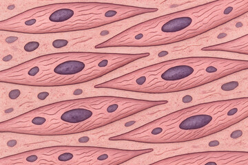 Muscle Cell Structure: A detailed illustration showcases the intricate architecture of muscle cells, with each element precisely rendered to provide an educational perspective on biology.