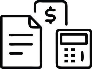 &ldquo;Finance and Accounting Icons &ndash; Documents with Calculators, Dollar Signs, and Math Symbols&rdquo;