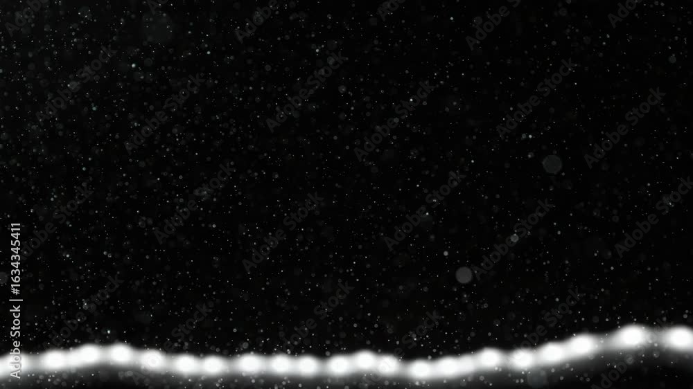 Poster abstract background of numerous small dust particles floating in the air, illuminated by light