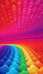 Obraz premium Vibrant Rainbow Textured Tunnel with Wavy Patterns