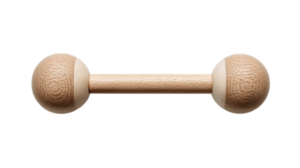 A minimal display of baby rattle, white background --ar 16:9