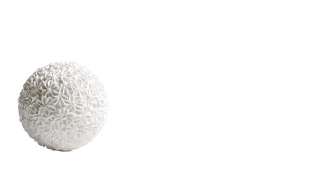 A minimal display of decoration ball, white background --ar 16:9