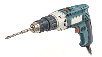 electric drill isolated on white