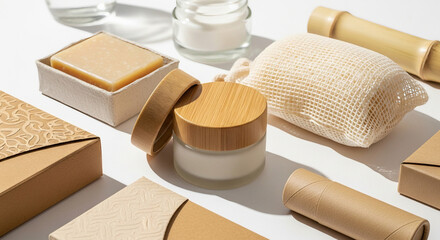Eco-Friendly Product Packaging on Minimal Background