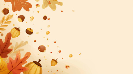 Autumn Leaves and Acorns Background Design
