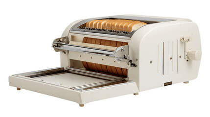 A standalone bread slicer, white background --ar 16:9