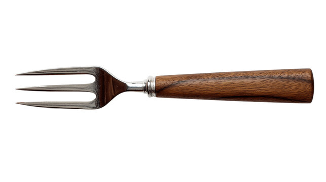 A studio shot of carving fork, white background --ar 16:9