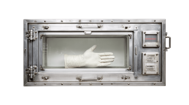 An isolated glove box, white background --ar 16:9