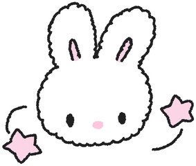 별 과  토끼 캐릭터 손그림 일러스트