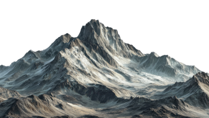 Vast snowy mountain range, sharp peak