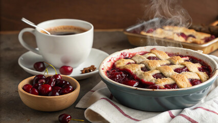 cup of coffee and cranberry cookies