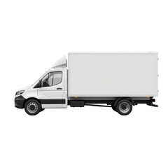 White box truck vehicle isolated on transparent background